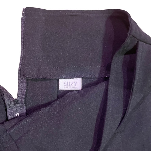 SUZY SHIER BLACK BOX PLEATED BUCKLE WAIST SKIRT SIZE 9/10 - Picture 7 of 9